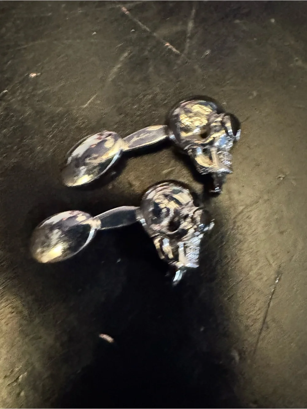 Men's Silver Skull Cufflinks with Sunglass Detail